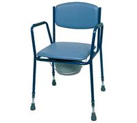 HOMECRAFT Adjustable Height Comfort Commode, Fixed Armrests, Convenient Commode for Elderly, Disabled, and Handicapped, Padded Backrest, (Eligible for VAT relief in the UK)