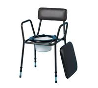 Homecraft Adjustable Stacking Commode, Plastic Commode Pan, Padded Seat and Cover, Adjustable Height for Easy Transfer and Elderly, Disabled, or Handicapped (Eligible for VAT relief in the UK)