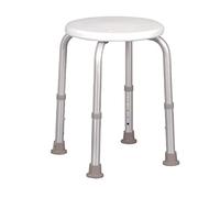 HOMECRAFT Aluminium Shower Stools with Circular Seat, 408-508 mm Pre-Assembled (Eligible for VAT Relief in the UK) Height Adjustable Sturdy Bathroom Seat for Elderly & Disabled, Reduce Slips & Falls