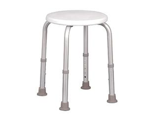 HOMECRAFT Aluminium Shower Stools with Circular Seat, 408-508 mm Pre-Assembled (Eligible for VAT Relief in the UK) Height Adjustable Sturdy Bathroom Seat for Elderly & Disabled, Reduce Slips & Falls