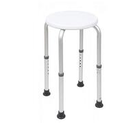 Homecraft Aluminium Shower Stools with Circular Seat, 508-610 mm Pre-Assembled (Eligible for VAT Relief in the UK) Height Adjustable Sturdy Bathroom Seat for Elderly & Disabled, Reduce Slips & Falls