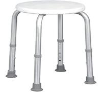 Homecraft Aluminium Shower Stools with Circular Seat, Flat Packed, Assembly Required, Shower Chair for Elderly and Disabled Users, Bathroom Aid, 40.8-50.8cm
