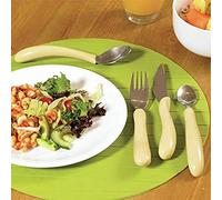 Homecraft Angled Caring Cutlery, Arthritis Aids, For Weak Grip, Easy Grip Eating Utensils for Elderly or Disabled, Spoon, Ivory, 1 count