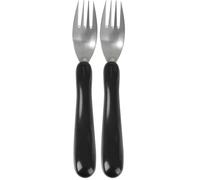 Homecraft Caring Cutlery, Black Handle Fork(Eligible for VAT Relief in the UK) Ergonomic Stainless Steel Eating Utensil, Silverware for Weak Grip, Restricted Movement, Elderly, Disabled, Handicapped