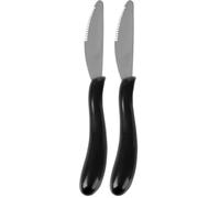 Homecraft Caring Cutlery, Black Handle Knife (Eligible for VAT Relief in the UK) Ergonomic Stainless Steel Eating Utensil, Silverware for Weak Grip, Restricted Movement, Elderly, Disabled, Handicapped
