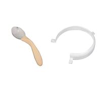 Homecraft Caring Cutlery, Ivory Handle Right Handed Spoon & Surrounded Incurved Dish and Plate Guard, Non Slip Eating Aid for Elderly, Disabled and Handicapped Users
