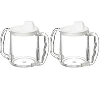 Homecraft Caring Travel Mug, Two Handle Easy Grip, Spill Resistant with Spout Opening for Children, Elderly and Disabled Users, Small Spout (Pack of 2)