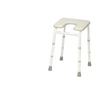HOMECRAFT Chester Adjustable Padded Stool, Ergonomic Shower and Bathing Chair with Cut-Out for Personal Hygiene, Padded Comfort Stool for Prolonged Seating in Bathrooms, Bath Seat with Adjustable Legs