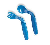 HOMECRAFT Children’s Adaptive Cutlery - Right-Handed Curved Fork & Spoon Set - Easy Grip Utensils for Kids with Weak Grip or Special Needs - Lightweight, Dishwasher Safe