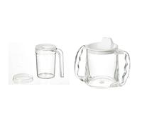 Homecraft Clear Mug, Shatterproof, Drinking Cup & Caring Mug, Two Handle Easy Grip Mug, Spill Resistant Portable Travel Mug with Spout Opening for Children, Elderly and Disabled Users, 300ml