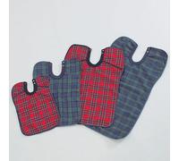 Homecraft Deluxe Bib, Large, Red Tartan (Eligible for VAT relief in the UK) Clothing Protector, Food Catcher for Elderly, Disabled, Handicapped, Make Mealtime Less Messy, Waterproof Back