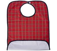 Homecraft Everyday Bib, Waterproof Adult Bib, Clothing Protector from Spills and Stains, Mealtime Bib Protector, Dinning Aid Apron, Washable, Medium, Red, (Eligible for VAT relief in the UK)