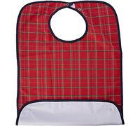 Homecraft Everyday Bib, Waterproof Adult Bib, Clothing Protector from Spills and Stains, Mealtime Bib Protector, Dinning Aid Apron, Washable, Large, Red, (Eligible for VAT relief in the UK)