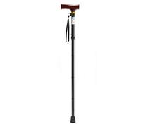 Homecraft Folding Coloured Walking Stick with Wooden Handle, Lightweight Adjustable Walking Cane for Balance, Mobility Aid, Paisley, 735-825mm