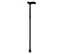 Homecraft Folding Coloured Walking Stick with Wooden Handle, Lightweight Adjustable Walking Cane for Balance, Mobility Aid, Walnut, 735-825mm