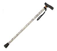 Homecraft Folding Coloured Walking Stick with Wooden Handle, Lightweight Adjustable Walking Cane for Balance, Mobility Aid, Woodland Flowers, 835-925mm