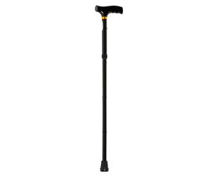 HOMECRAFT Folding Coloured Walking Stick with Wooden Handle, Lightweight Adjustable Walking Cane for Balance, Mobility Aid, Black, 775-875 mm/31-35 Inch, (Eligible for VAT relief in the UK)