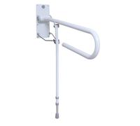 HOMECRAFT Folding Rail with Support Leg - Drop Down Grab Rails for Bathroom, Disabled Toilet Handle, Toilet Rails for Elderly Adults, Height Adjustable Safety Support Bar with Non-Slip Tips