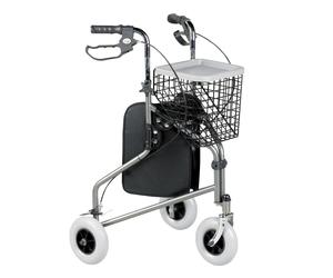 Homecraft Folding Three Wheeled Rollator, Tri Walker with Lockable Cable Brakes, Carry Bag, Basket and Tray, Walking Mobility Aid, Lightweight...