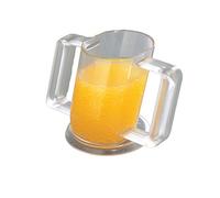 HOMECRAFT Handy Cup, 237 mL Capacity, Two Handled Transparent Cup, Reduces Spills, Reduces Head Tilt and Neck Movement, Drinking Aid, Hot and Cold Beverages, Disabled, Elderly, Limited Mobility, Dishwasher Safe