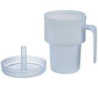 HOMECRAFT Kennedy Cup, Spillproof Adult Sippy Cup with Handle & Secure Lid, 7 oz. No Spill Cups for Hot & Cold Liquids Lying Down, Daily Living Glasses for Disabled,Elderly, Blue (Pack of 1)