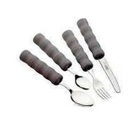 HOMECRAFT Lightweight Cutlery Set - Easy Grip Utensils for Disabled & Elderly, Arthritis & Parkinsons Aid, Non Slip Foam Handle, Right Handed Fork, Knife, Spoon & Teaspoon, Stainless Steel