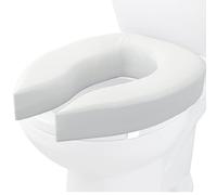 Homecraft Padded Raised Toilet Seat without Lid, Elevated Comfort Toilet Seat Support for Elderly, Handicapped and Disabled Users, White Colour, 10 cm