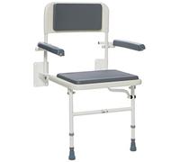 Homecraft Padded Shower Seat with Back & Arms, Folding | Height-Adjustable Folding Shower Seat with Padded Back and Lift-Up Arms for Safer Bathing