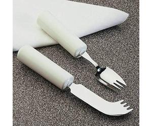 Homecraft Queens Cutlery, Soft-Coated Teaspoon (Eligible for VAT Relief in The UK) Stainless Steel Adaptive Dining Utensil for Elderly, Disabled, Handicapped, Large Built-Up Handle for Good Grip