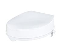 Homecraft Savanah Raised Toilet Seat 4" with Lid, Elongated & Elevated Lock Seat Support for Elderly, Handicapped and Disabled Users, White Colour