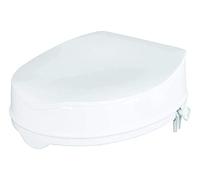 Homecraft Savanah Raised Toilet Seat 4" with Lid, Elongated & Elevated Lock Seat Support for Elderly, Handicapped and Disabled Users, White Colour