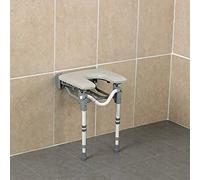 Homecraft Tooting Padded Shower Seat, Horseshoe Seat, Padded and Comfy, Folds When Not in Use, Height Adjustable Padded Comfort Stool for Prolonged Seating for Bathrooms, Non-Slip Feet
