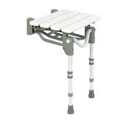 Homecraft Tooting Slatted Shower Seat, Ergonomic Shower Chair with Slats for Drainage, Folds When Not in Use, Adjustable Slatted Comfort Stool for Prolonged Seating for Bathrooms, Non-Slip Feet