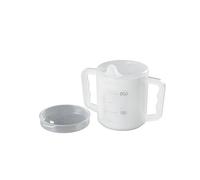 Homecraft Two Handled Mug and Two Lids, 270 ml, Gradations to Measure Liquid Intake, Spout Lid and Splash Lid, Dishwasher Safe, Independent Drinking Aid Cup, Elderly, Seniors, Disabled, Handicapped