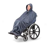 Homecraft Wheelchair Mac, For Men/Women, 100% Waterproof Poncho with Hood, Wheelchair Accessories, Plastic Rain Protection, Complete Coverage Unisex Rainwear, Standard Length, Unlined