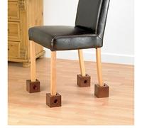 Homecraft Wooden Furniture Raisers, Elephant Feet Bed, Chair and Sofa Raisers, Pack of 4 cubes, 3" Rise, Up to 380kg support