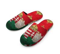 Homect with Hungarian Flag Cotton Slippers for Men Memory Foam House Slippers Soft Anti-skid Sole Indoor Outdoor Shoes