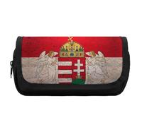 Homect with Hungarian Flag Cute Double Pencil Case Large Capacity Portable Pen Pouch with Zippered