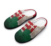 Homect with Hungarian Flag Men's House Slippers Memory Foam Shoes Indoor Outdoor Warm Cotton Slipper 9-10(42-43)