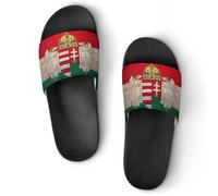 Homect with Hungarian Flag Shower Shoes Slipper for Women Men Beach Slippers Quick Drying Non Slip Open-Toe Sandals