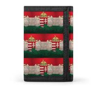 Homect with Hungarian Flag Trifold Wallet for Men Classic Lightweight Credit Card Holder Tri Fold Purse with Zippered