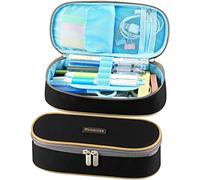 Homecube Pencil Case, Big Capacity Pen Bag Makeup Pouch Durable Students Stationery With Double Zipper, Black