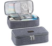 Homecube Pencil Case Large Capacity Pen Marker Holder Pouch Box Makeup Bag Oxford Cloth Big Storage Stationery Organizer with Zipper for School Office - Dark Gray