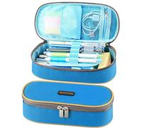 Homecube Pencil Case, Large Pencil Holder Big Capacity Practical Stationery Pouch Pencil Case for Boys Girls Students (Blue)