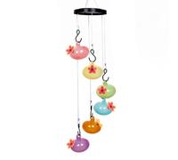 HOMEDEK 1 Piece Charming Wind Chimes Bird Feeders for Outdoors Bird Feeders Random Color Iron+Plastic Hanging Ant and Bee Proof, Glass Bird Feeders for Garden