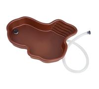 HOMEDEK 1 Piece Reptile Bathing Pool Amphibians Accessories with Ramp Reptile Water Bowl Plastic for Tortoise Turtle Hamster Leopard,A