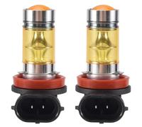 HOMEDEK 2 X High Power Led Lights 100W H8 H11 Yellow Fog Light 2828 20Led Headlight Lamp