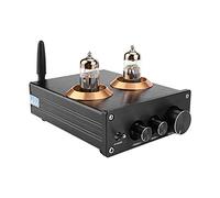 HOMEDEK Buffer HiFi 6J5 Bluetooth 4.2 Tube Preamp Amplifier Stereo Preamplifier with Treble Bass Tone Ajustment(Black)