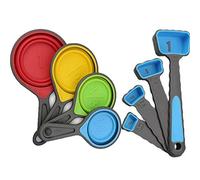 HOMEDEK Foldable Silicone Measuring Cups and Measuring Spoons Set, Measuring Spoons for Cooking Baking Dosing Dosing Aid