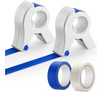 HOMEDEK Masking Paint Tape Applicator Sharp Tape Cutter with White Blue Each 1.4 Inch Painters Tape, 2 Pack